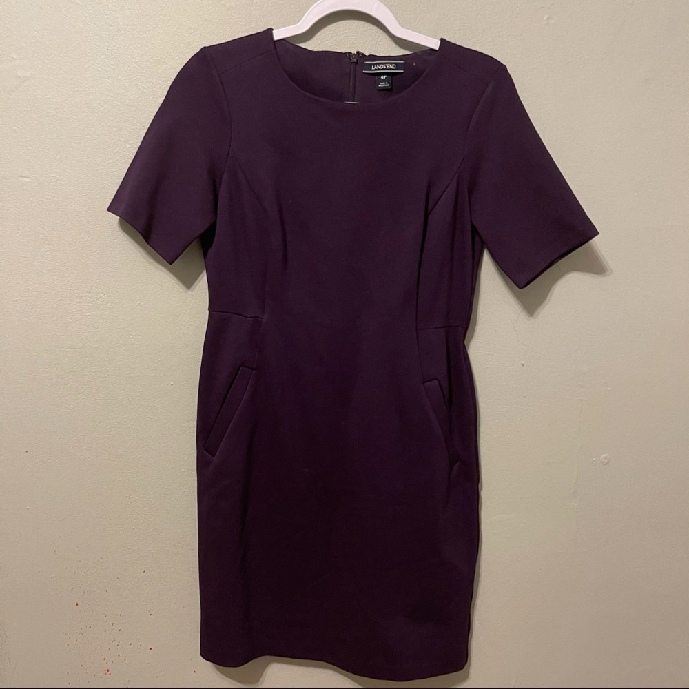 Purple body con dress with pockets
